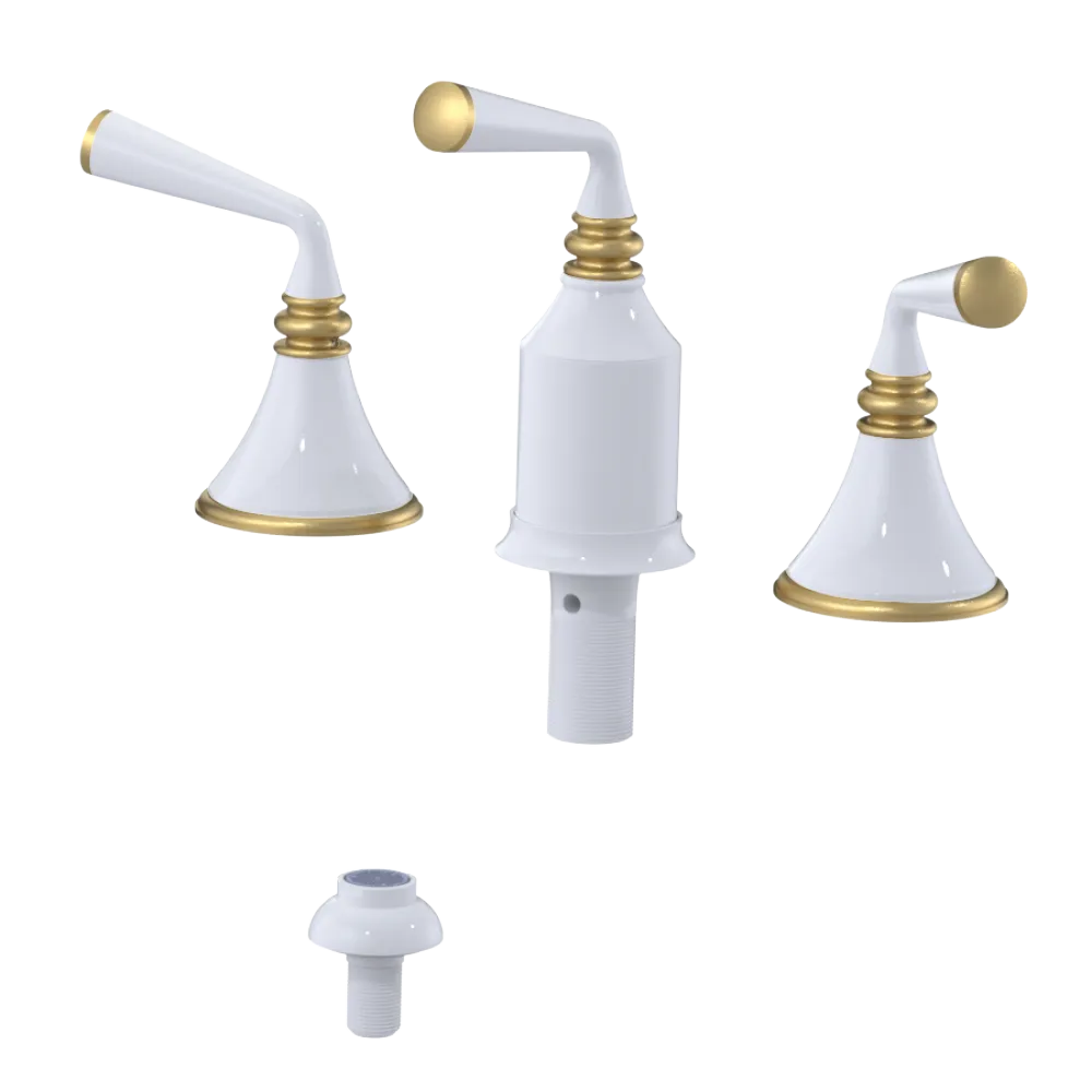 Rubinet Bidet Fitting with Spray, Diverter, and Vacum Breaker (Less Drain) White