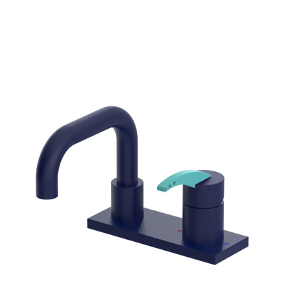 Rubinet 4" Centre Single Control Lav. Set. with Genesis spout (less drain) Midnight Blue