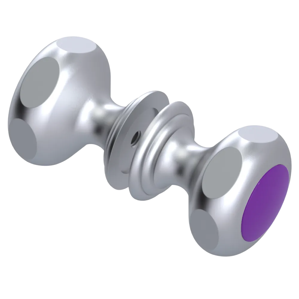 Rubinet Shower Door Knob (set) Satin Chrome