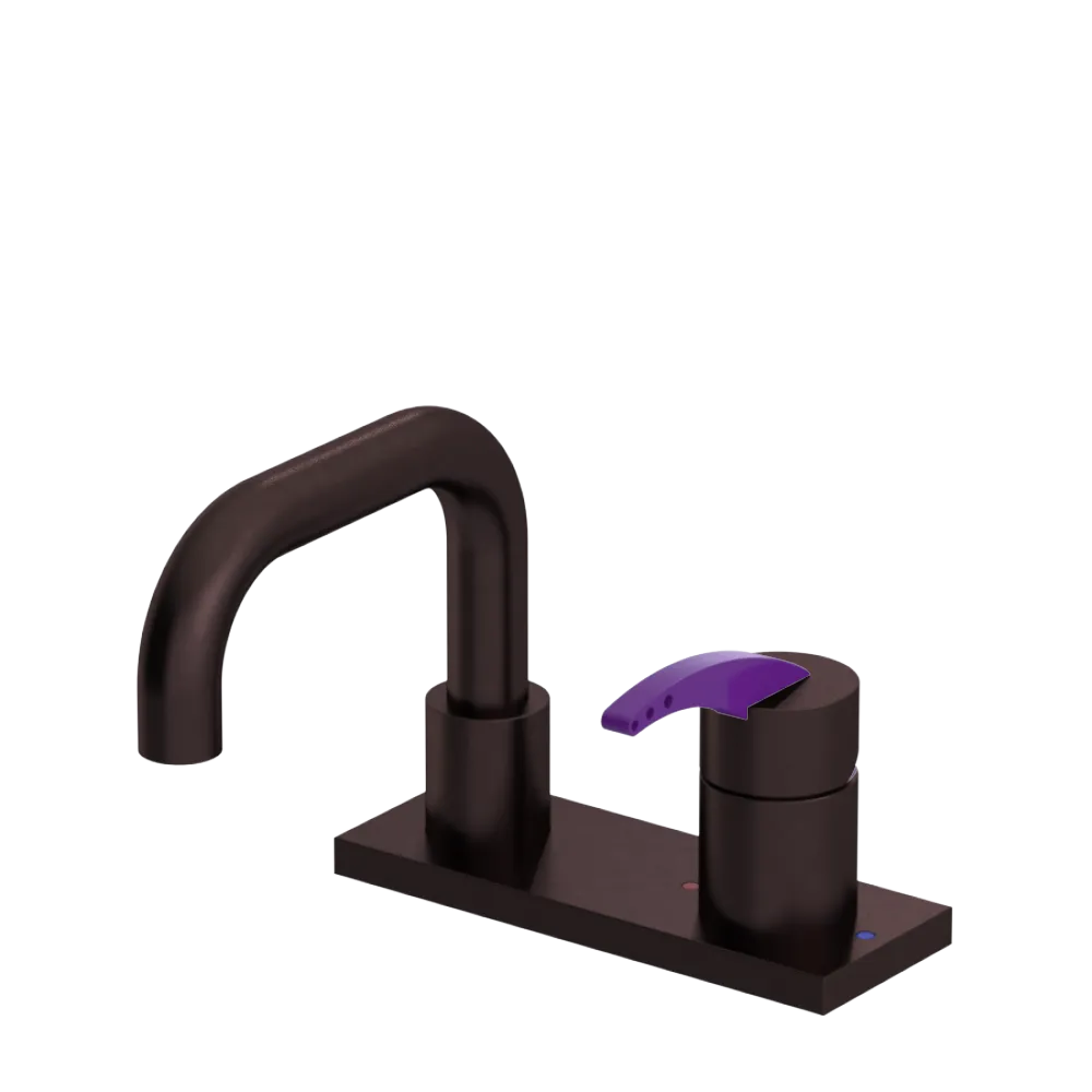 Rubinet 4" Centre Single Control Lav. Set. with Genesis spout (less drain) Oil Rubbed Bronze
