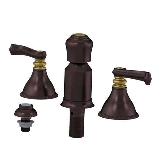 Rubinet Bidet Fitting with Spray, Diverter, and Vacum Breaker (Less Drain) Tuscan Brass