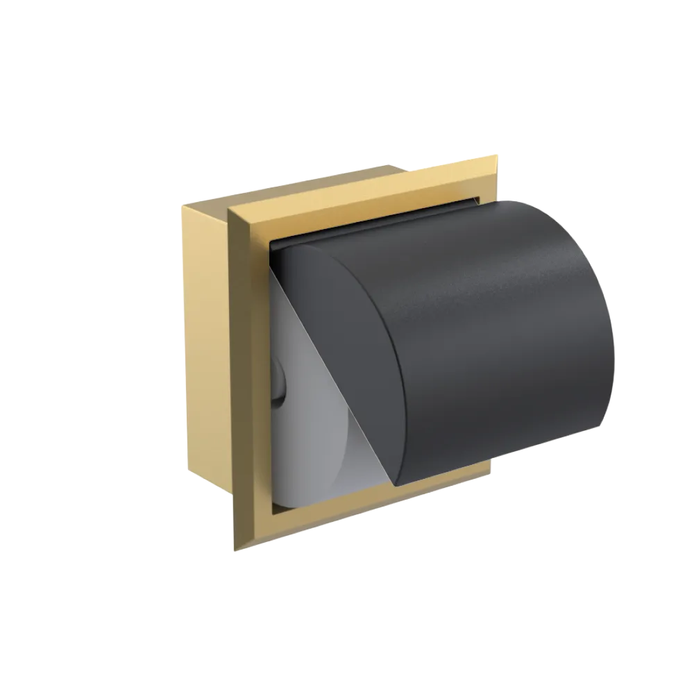 Rubinet RECESSED TOILET PAPER HOLDER Satin Brass