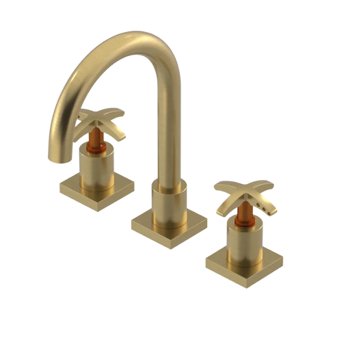 Rubinet Widespread Lav. Set. (less drain) Satin Brass