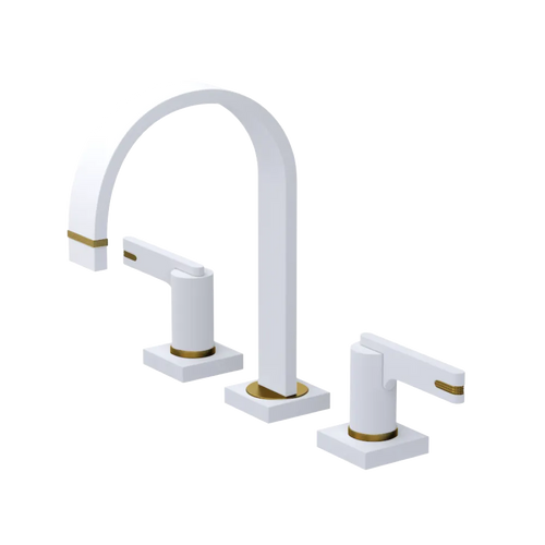Rubinet Widespread Lav. Set. (less drain) Matt White