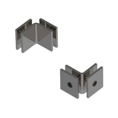 Rubinet 90 Glass to Glass Open Face Polished Nickel