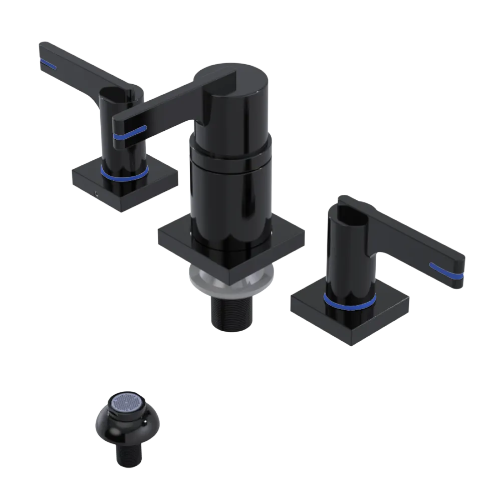 Rubinet Bidet Fitting with Spray, Diverter, and Vacum Breaker (Less Drain) Black