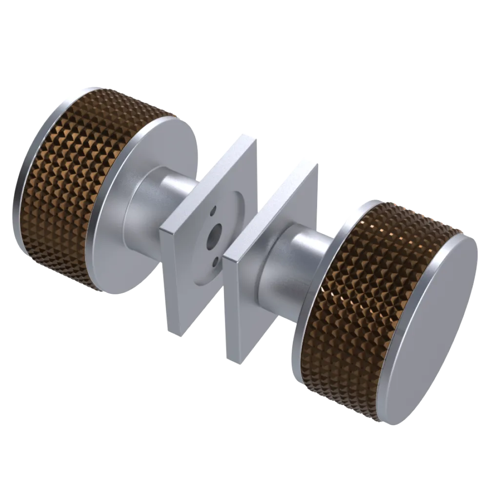 Rubinet Shower Door Knob (set) Satin Chrome