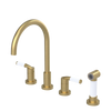 Rubinet Widespread Kitchen Set with Hand Spray Satin Brass