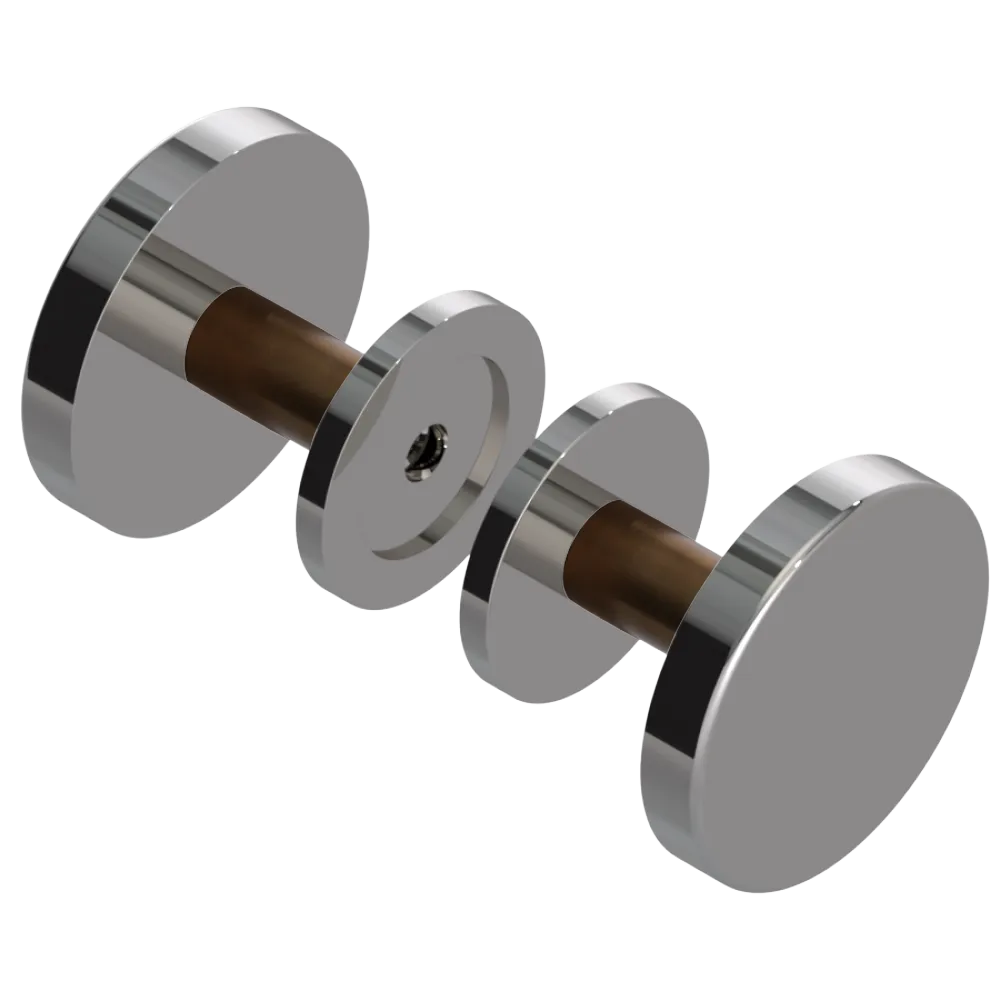 Rubinet Shower Door Knob (set) Polished Nickel