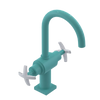 Rubinet Single Hole Dual Handle Lav. Set. (less drain) Aqua