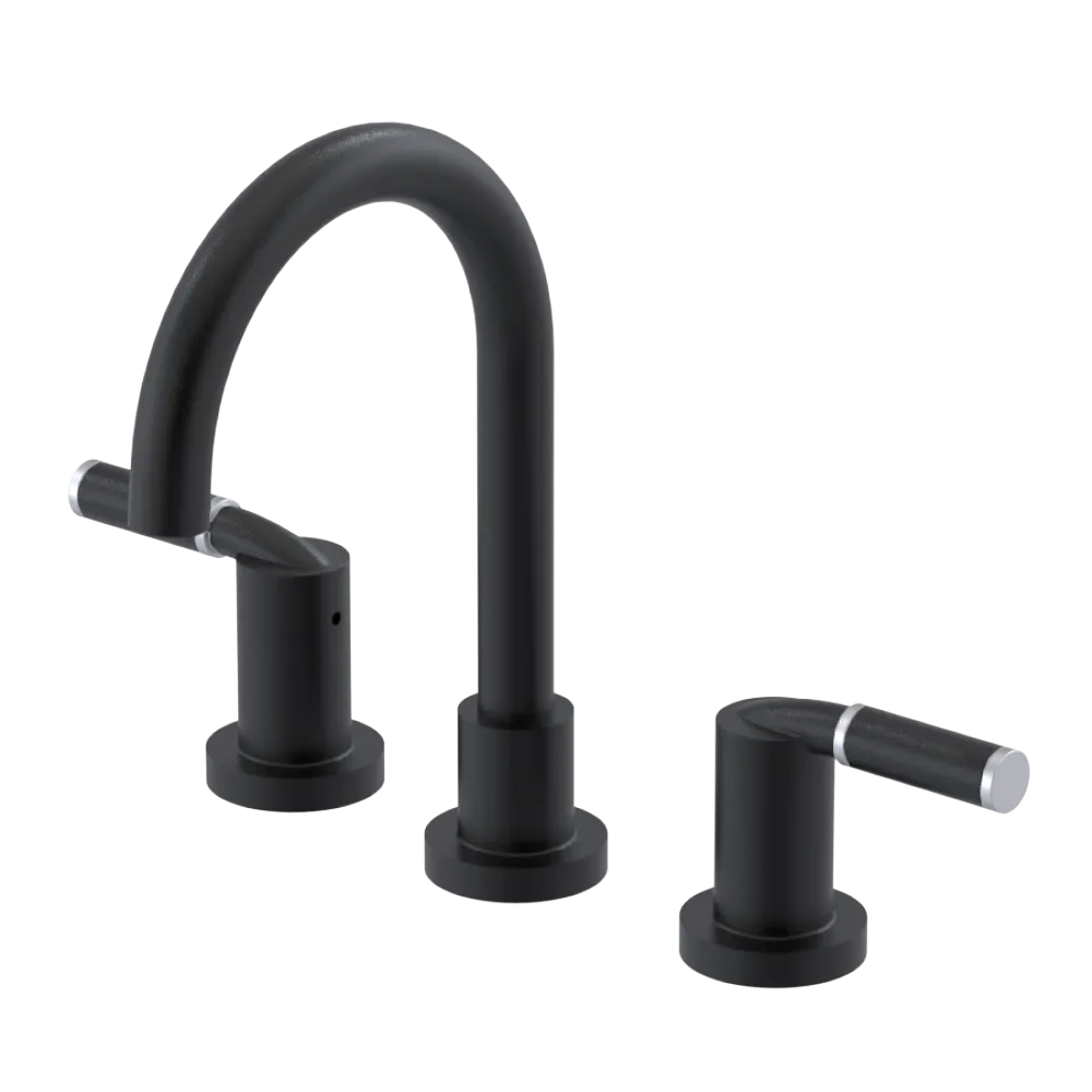 Rubinet Widespread Lav set (less drain) Matt Black