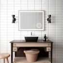 KALIA EFFECTLED-illuminated bathroom mirror with magnifying mirror - 38" x 30"