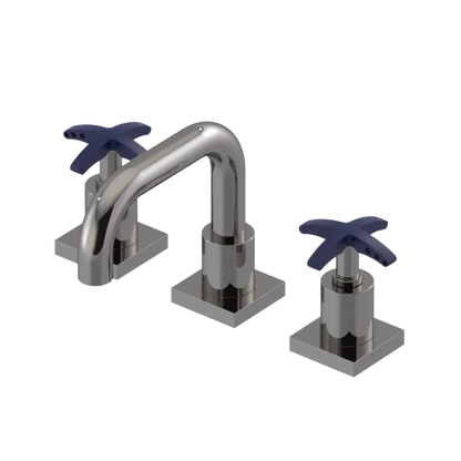 Rubinet Widespread Lav. Set. with Genesis spout (less drain) Polished Nickel