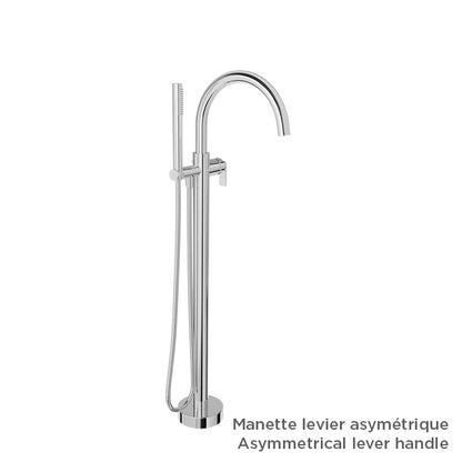 Baril Floor-mounted tub filler with hand shower (without handle)
