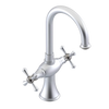 Rubinet Single Hole Dual Handle Lav. Set. (less drain) Satin Chrome