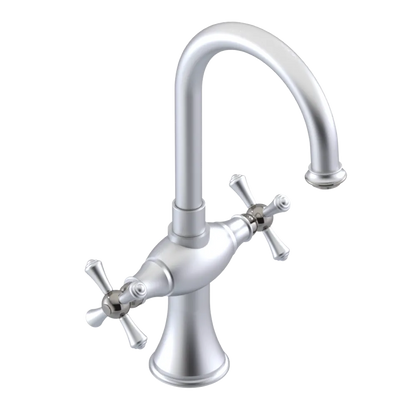 Rubinet Single Hole Dual Handle Lav. Set. (less drain) Satin Chrome