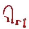 Rubinet Widespread Kitchen Set with Hand Spray Maroon
