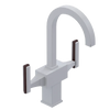 Rubinet Single Hole Dual Handle Lav. Set. (less drain) White