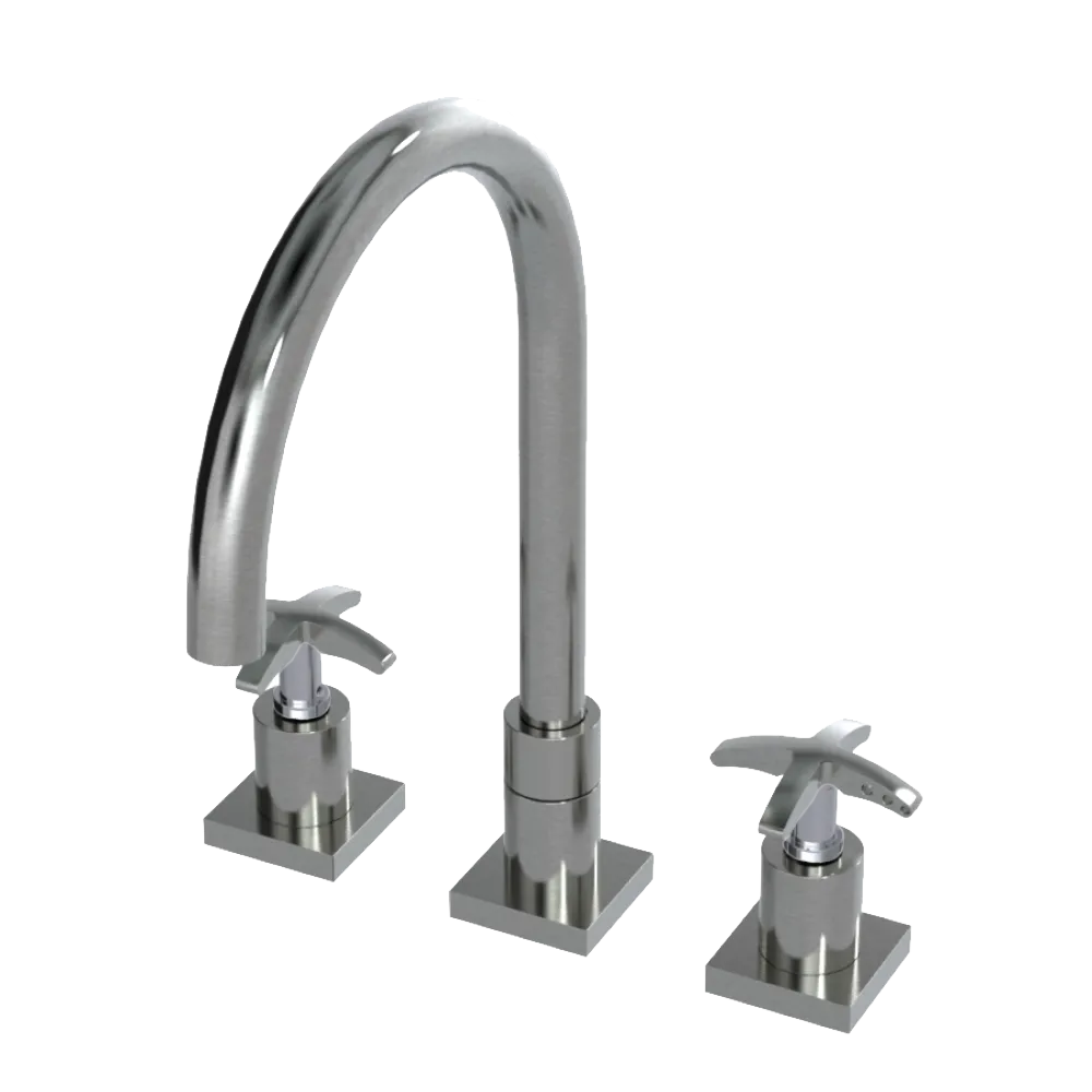 Rubinet Widespread Kitchen Set Satin Nickel