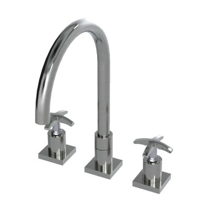 Rubinet Widespread Kitchen Set Satin Nickel