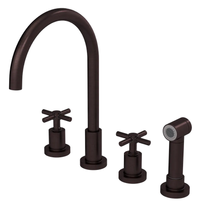 Rubinet Widespread Kitchen Set with LaSalle Spout with Hand Spray Oil Rubbed Bronze