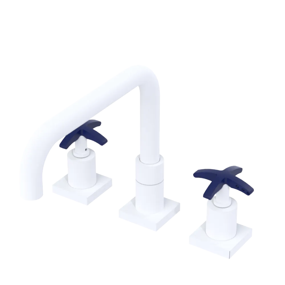 Rubinet Widespread Kitchen Set with Genesis Spout Matt White