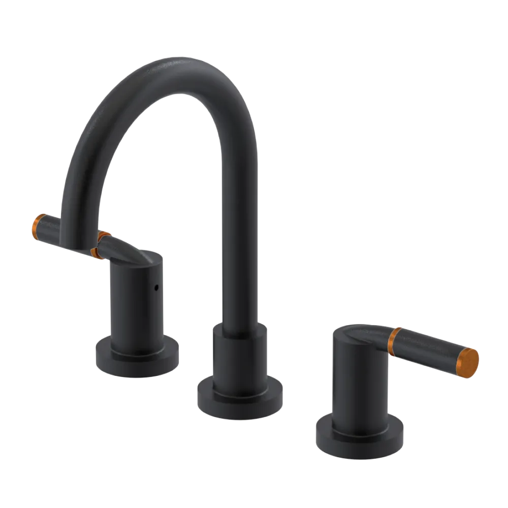 Rubinet Widespread Lav set (less drain) Matt Black