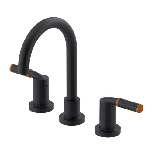 Rubinet Widespread Lav set (less drain) Matt Black