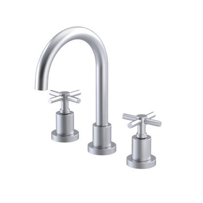 Rubinet Widespread Lav. Set. (less drain) Satin Chrome