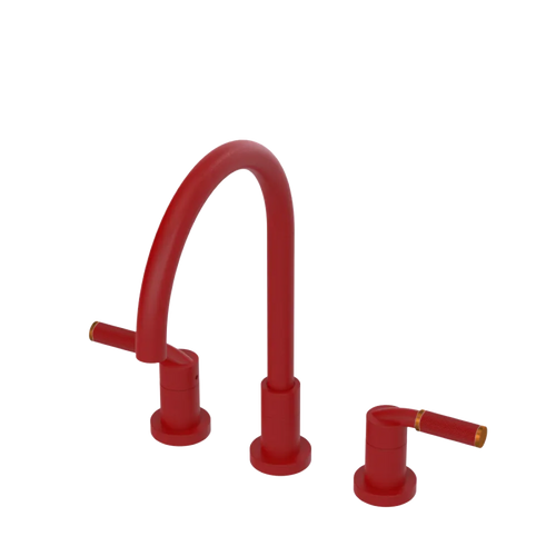 Rubinet Widespread Kitchen Set Maroon