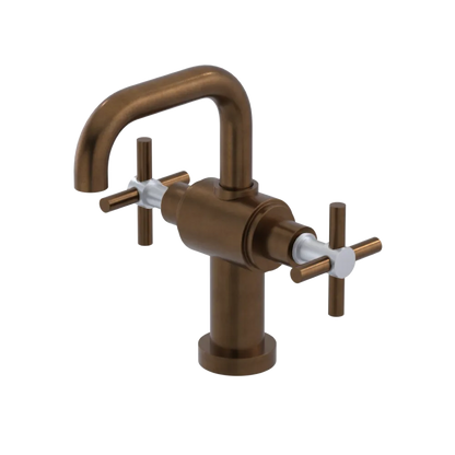 Rubinet Single Hole Dual Handle Lav. Set. (less drain) Tuscan Brass