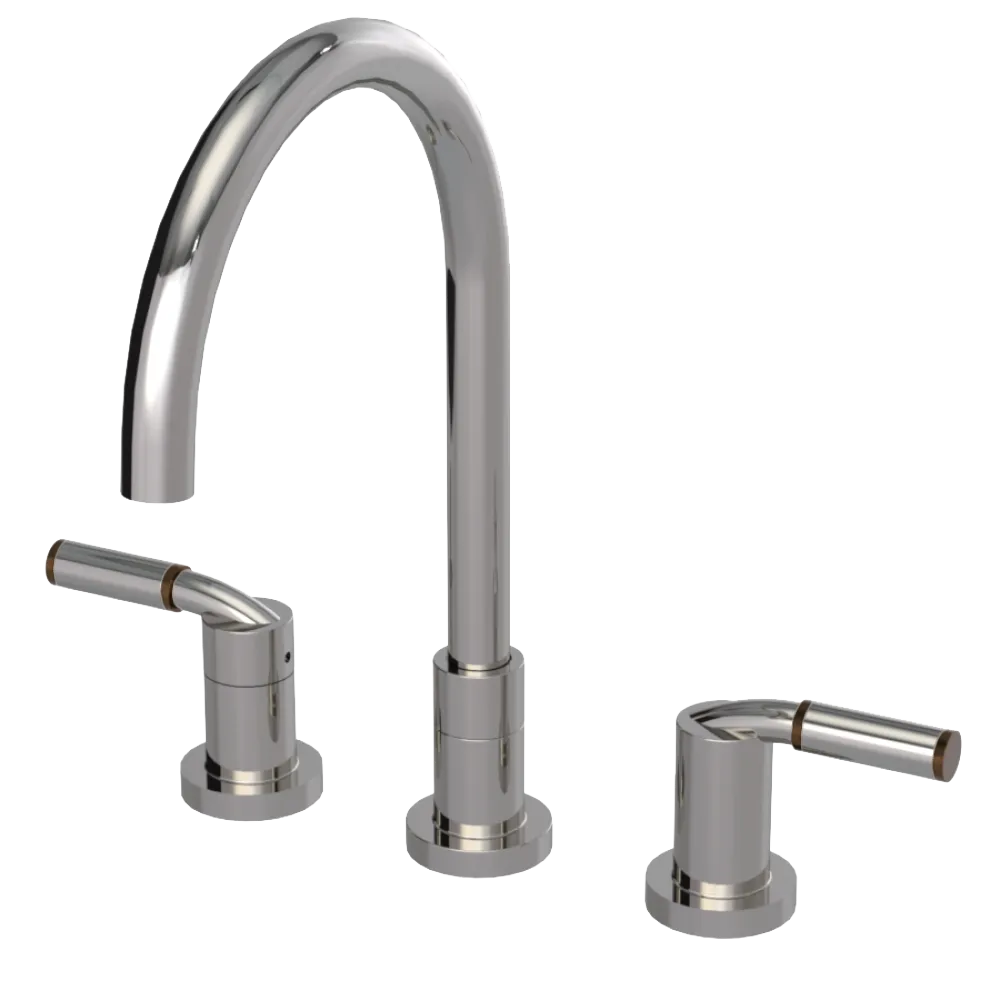 Rubinet Widespread Kitchen Set Polished Nickel