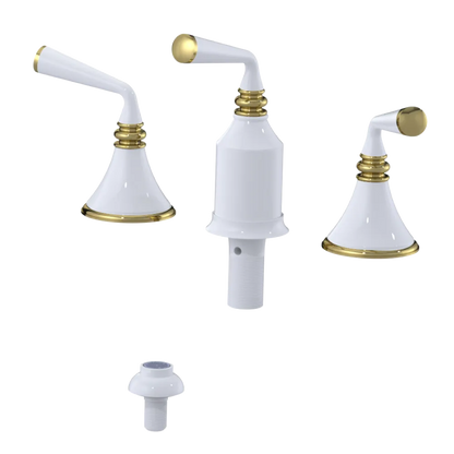 Rubinet Bidet Fitting with Spray, Diverter, and Vacum Breaker (Less Drain) White