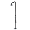 Rubinet Pressure Balance Outdoor Shower with Hand Held Shower & 10" Shower Head - 304 Stainless Steel Black