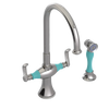 Rubinet Two Handle Single Hole Kitchen Set with Hand Spray Polished Nickel