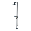 Rubinet Pressure Balance Outdoor Shower with Foot Rinse & 10" Shower Head (with shelf) - 304 Stainless Steel Matt Black