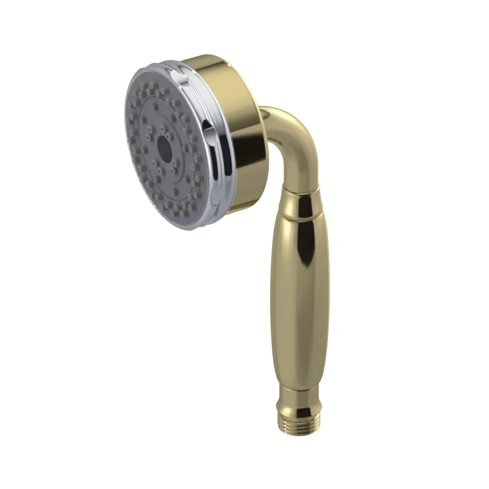 Rubinet 3 Function Hand Held Shower Only Natural Brass