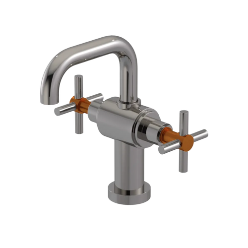 Rubinet Single Hole Dual Handle Lav. Set. (less drain) Polished Nickel