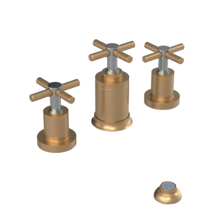 Rubinet Bidet Fitting with Spray, Diverter, and Vacuum Breaker (less drain) Satin Gold