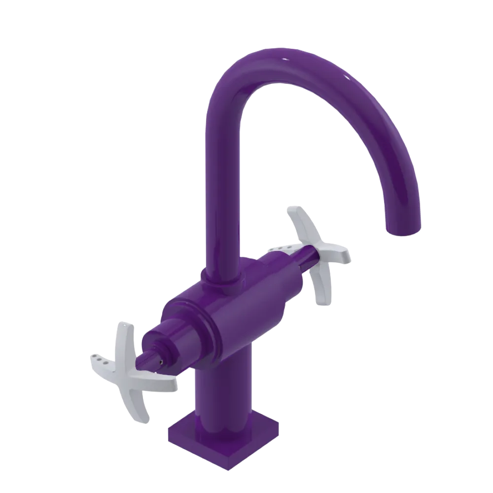 Rubinet Single Hole Dual Handle Lav. Set. (less drain) Purple Haze