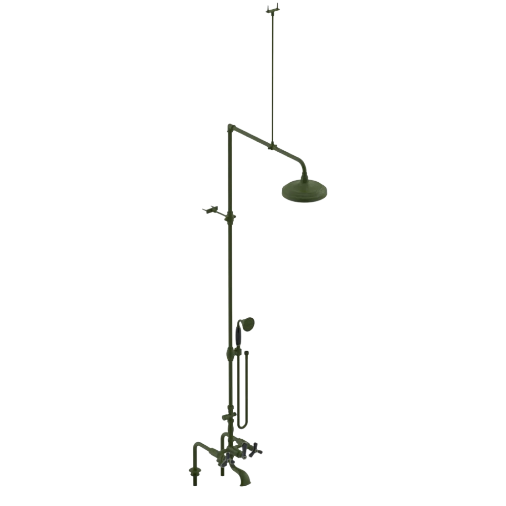 Rubinet Deck Mount Tub & Shower with Hand Held Shower Green Envy