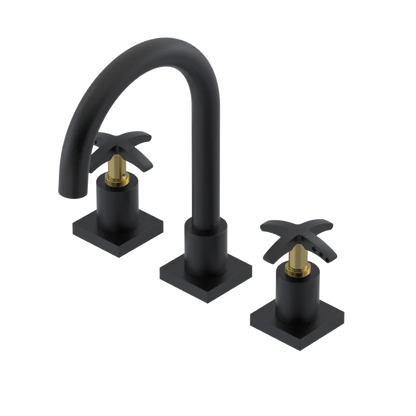 Rubinet Widespread Lav. Set. (less drain) Matt Black