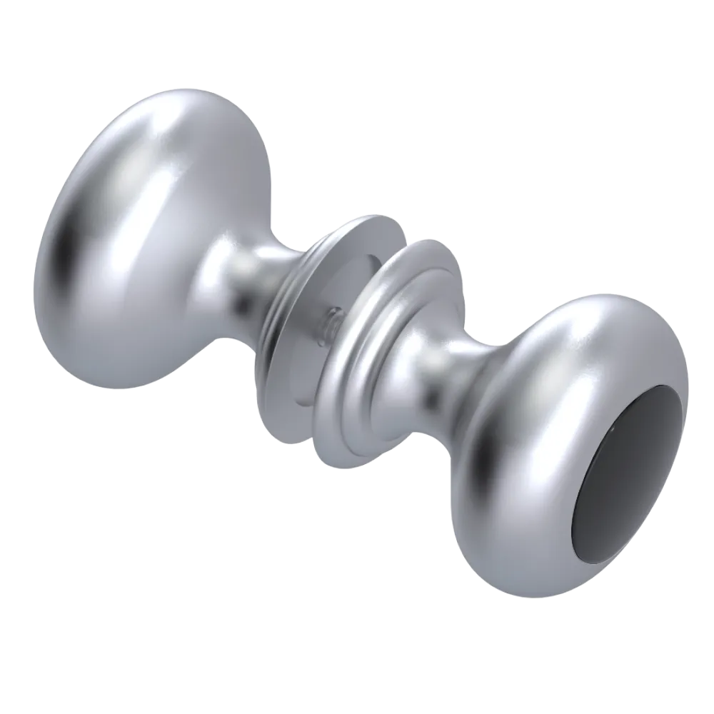 Rubinet Shower Door Knob (set) Satin Chrome