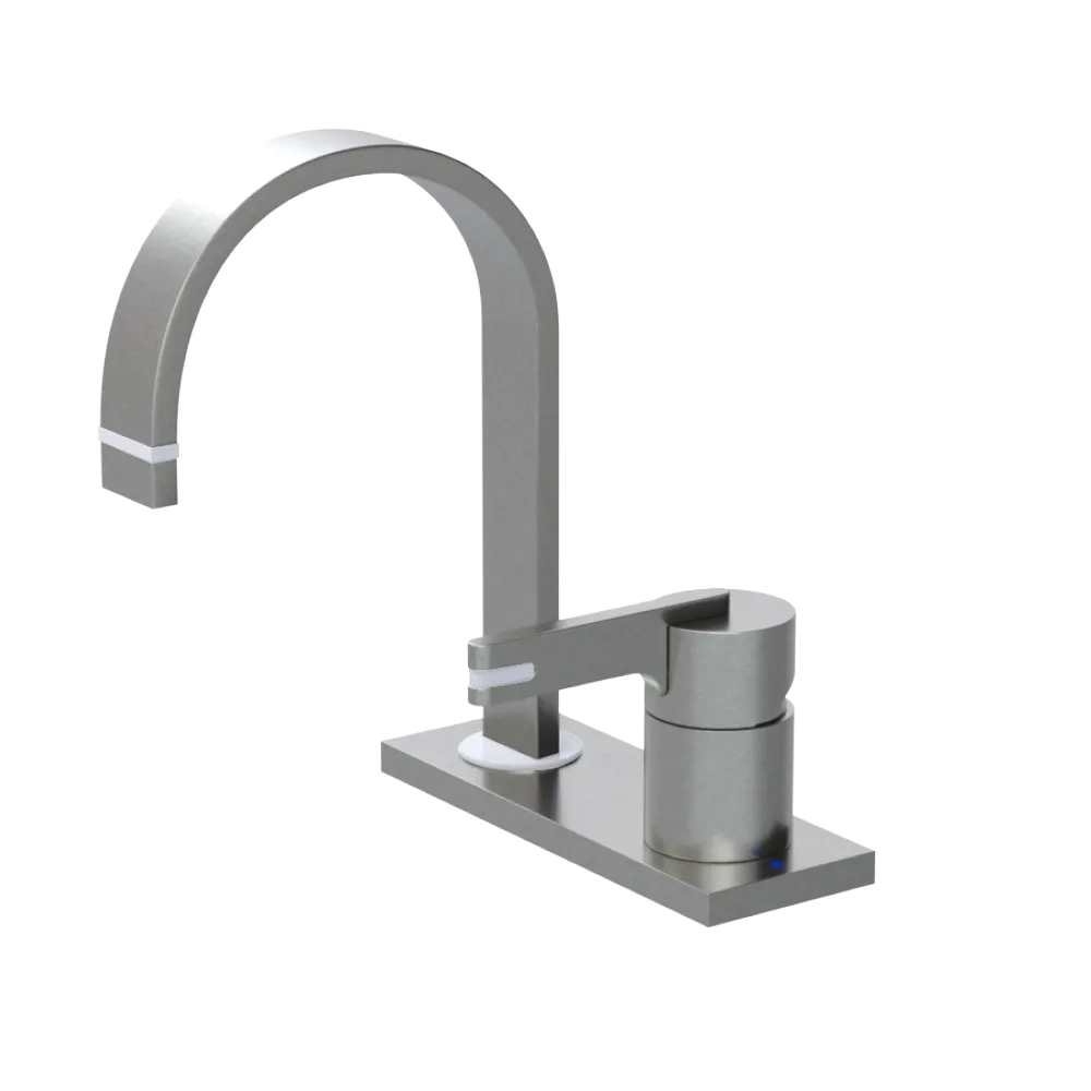 Rubinet 4" Centre Single Control Lav. Set (less drain) Satin Nickel