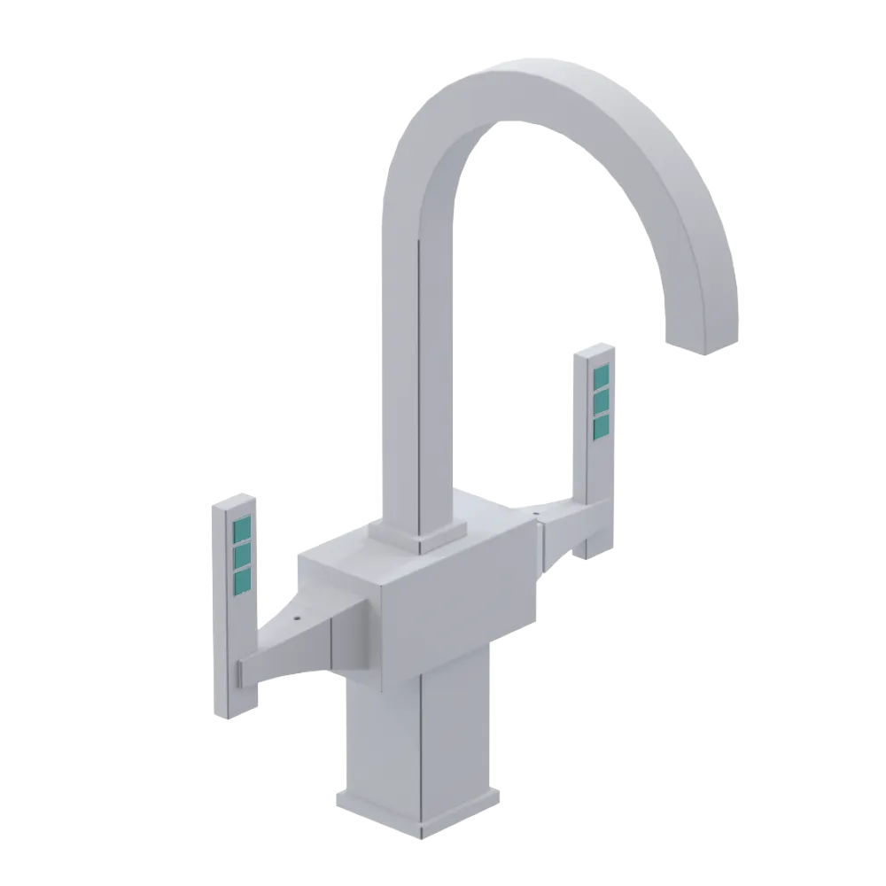 Rubinet Single Hole Dual Handle Lav. Set. (less drain) Matt White