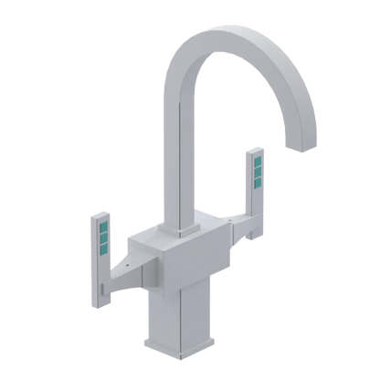 Rubinet Single Hole Dual Handle Lav. Set. (less drain) Matt White