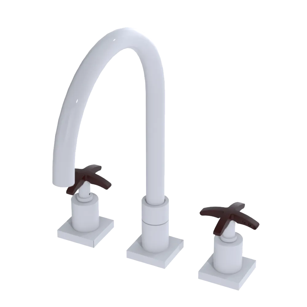 Rubinet Widespread Kitchen Set White