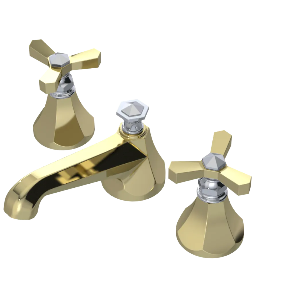 Rubinet Widespread Lav. Set. (less drain) Gold