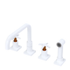 Rubinet Widespread Kitchen Set with Genesis Spout with Hand Spray White