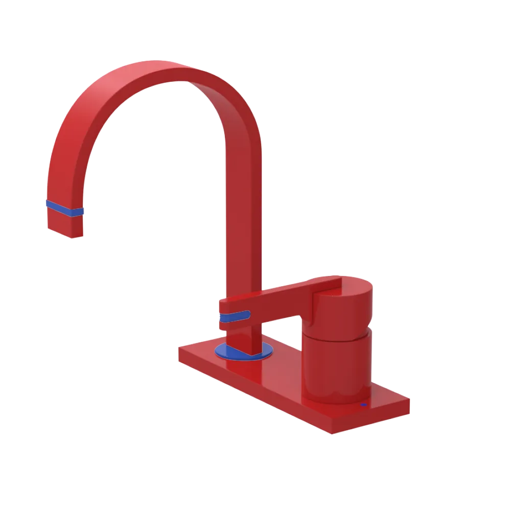 Rubinet 4" Centre Single Control Lav. Set (less drain) Red